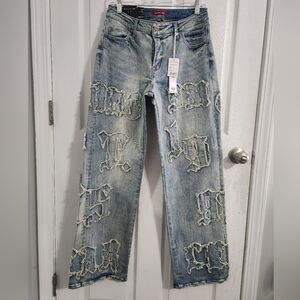 NWT Smoke Rise jeans curvy fit distressed wide leg 90s streetwear grunge size 11